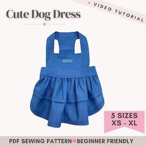 Dog Dress PDF Sewing Pattern | DIY Dog clothes | Small to Large Sizes