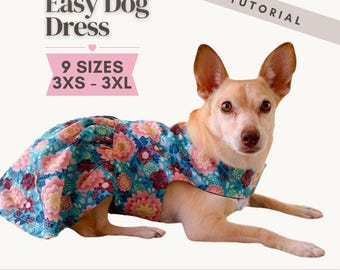 Dog Dress Sewing Pattern with Ruffled Skirt, (PDF Download)