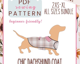 Dackel Mantel Schnittmuster: Doxie Regenmantel DIY (PDF Download)