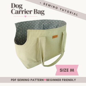 Patrón de costura en PDF para transportín de perro / Talla M / Bolso acolchado para mascotas (hazlo tú mismo) / Cojín extraíble / Descarga digital