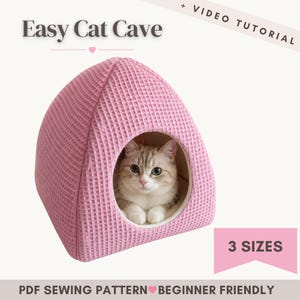 PDF Cat Cave Sewing Pattern / Cozy DIY Cat Bed / Beginner-Friendly Cat House Pattern