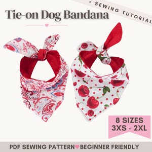 Reversible Dog Bandana PDF Sewing Pattern (PDF) / DIY Pet Accessories (3XS-2XL)