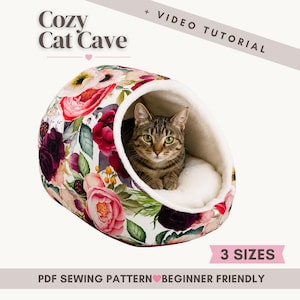 Cat Cave Sewing Pattern | Cozy Cat Bed DIY | Easy and Beginner Friendly
