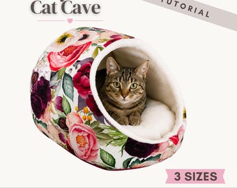 Patrón de costura para cueva de gato / Cama acogedora para gatos (hazlo tú mismo) / Fácil y apto para principiantes.