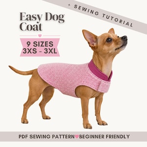 Patron de couture PDF pour manteau pour chien / Vêtements pour animaux à faire soi-même / Patron de couture pour veste pour chien