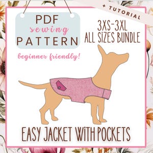 Dog Jacket Sewing Pattern with Pockets: Beginner DIY Coat (PDF Download)