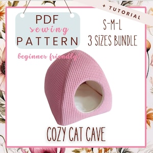 DIY Cat Cave Sewing Pattern: Cozy Pet Bed (PDF Download, 3 Sizes)