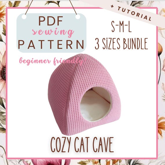 PDF Cat Cave Sewing Pattern / Cozy DIY Cat Bed / Beginner-Friendly Cat House Pattern