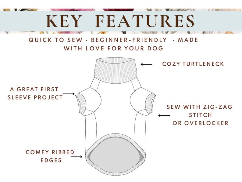 Dog Turtleneck Sweater Sewing Pattern: DIY Dog Clothes (PDF Download) image 2