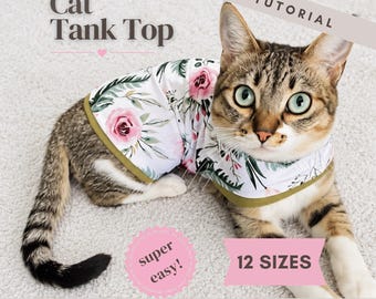 DIY Cat Shirt Pattern: Easy Sew Sleeveless Cat Clothes (Digital Download