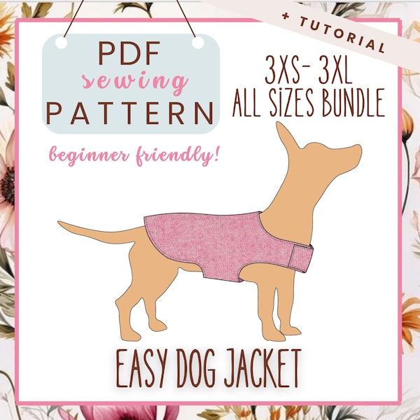 Dog Jacket Sewing Pattern PDF | DIY Pet Clothing | Dog Clothes Sewing Pattern
