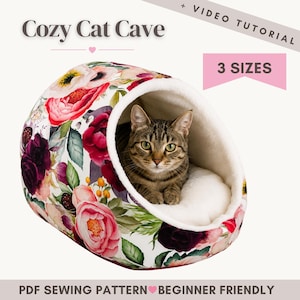 Molde para Costura de Toca de Gato | Cama Aconchegante para Gatos Faça Você Mesmo | Fácil e Ideal para Iniciantes
