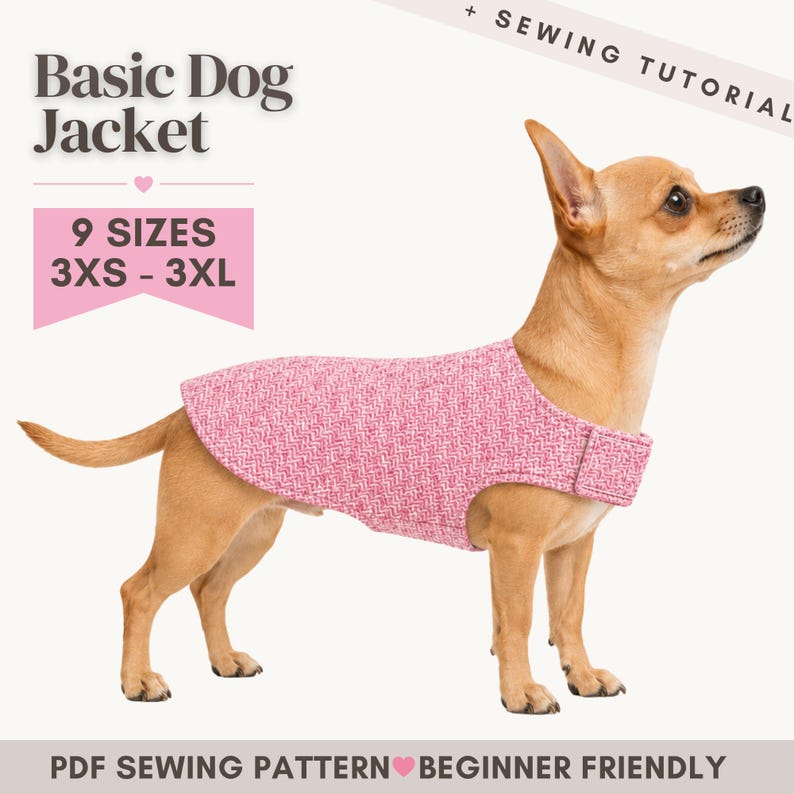 Dog Jacket Sewing Pattern PDF | DIY Pet Clothing | Dog Clothes Sewing Pattern image 1