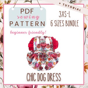 Cute Dog Dress Sewing Pattern: Ruffled Skirt, Velcro Closure (Digital PDF Download)