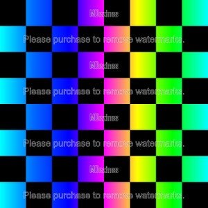 Black Squares and Inverted Rainbow Transition Squares Checker Seamless Pattern PNG Digital Download