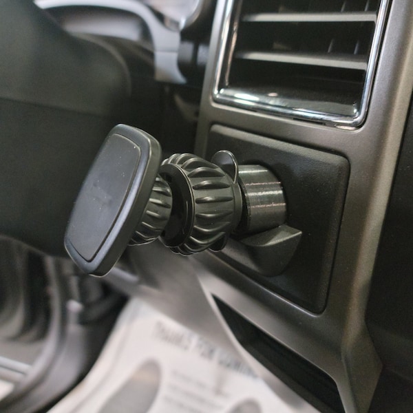 Ford F150, Expedition & SuperDuty Coin Holder Phone Mount Adapter | MagSafe, Magnet Mount, 17mm Ball (2015–2025)