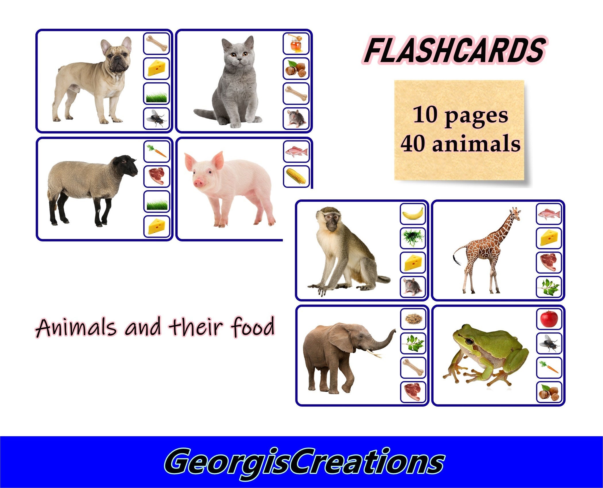 Animals and Their Food Preschool Worksheet Worksheets for - Etsy Animals and Their Food Preschool Worksheet Worksheets for - Etsy