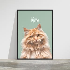 Cat Portrait, Cat Portrait Painting, Cat Portrait Custom Painting, Pet Portrait, Personalized Cat Portrait, Pet Drawing From Photo