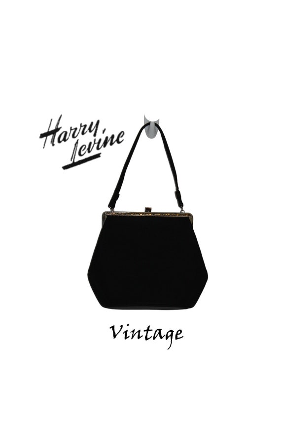 Vintage Harry Levine Black Satin Handbag