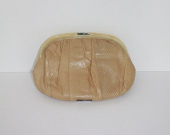 Vintage Snakeskin Clutch with Lucite Handle