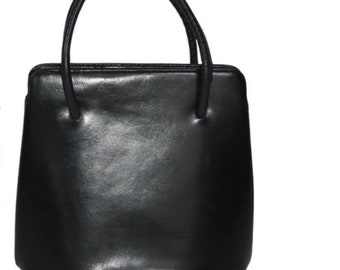 Bienen-Davis Black Leather Vintage Handbag