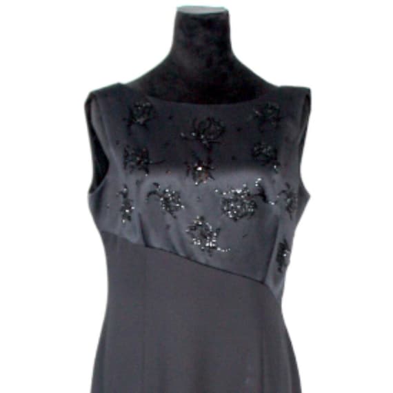 Liz Claiborne Night Black Evening Gown With Beaded Bodice Size 10 - Etsy Liz Claiborne Night Black Evening Gown With Beaded Bodice Size 10 - Etsy