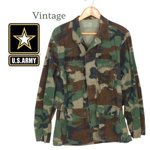 Vintage Army Camouflage Jacket Size Medium