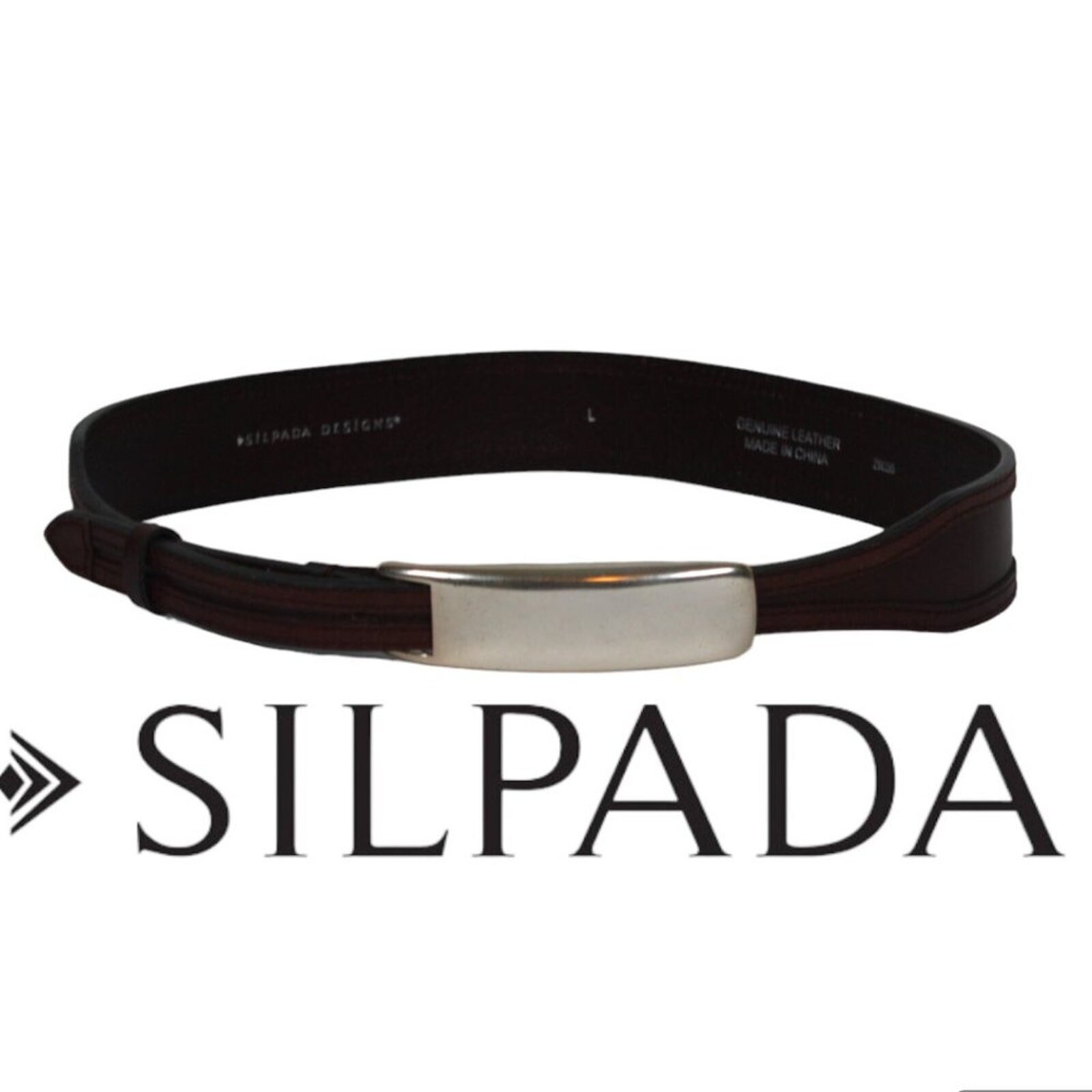 Vintage Silpada Brown Leather Belt With Silver Buckle Size  display picture 1