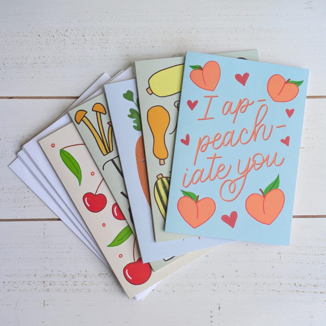 Thank You Card Pack | 5 A2 Blank Cards | Cute Cards for Anyone - Etsy