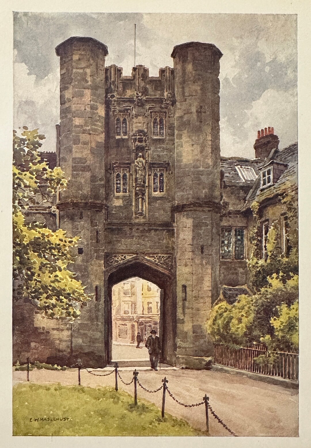 Wells Somerset The Bishop s Eye Gate Wells Cathedral Vintage Print 