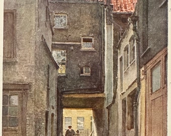 London Shepherd’s Market, Mayfair Vintage Print Watercolour Painting English Capital City Architecture Street Scene Picture