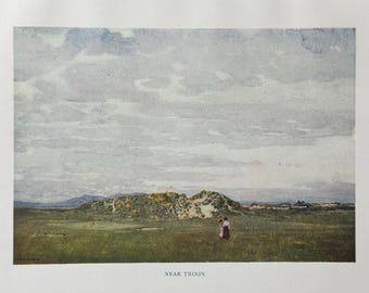 Robert Burns Country Near Troon South Ayrshire Vintage Print Watercolour Painting Scotland Scottish Rural Landscape