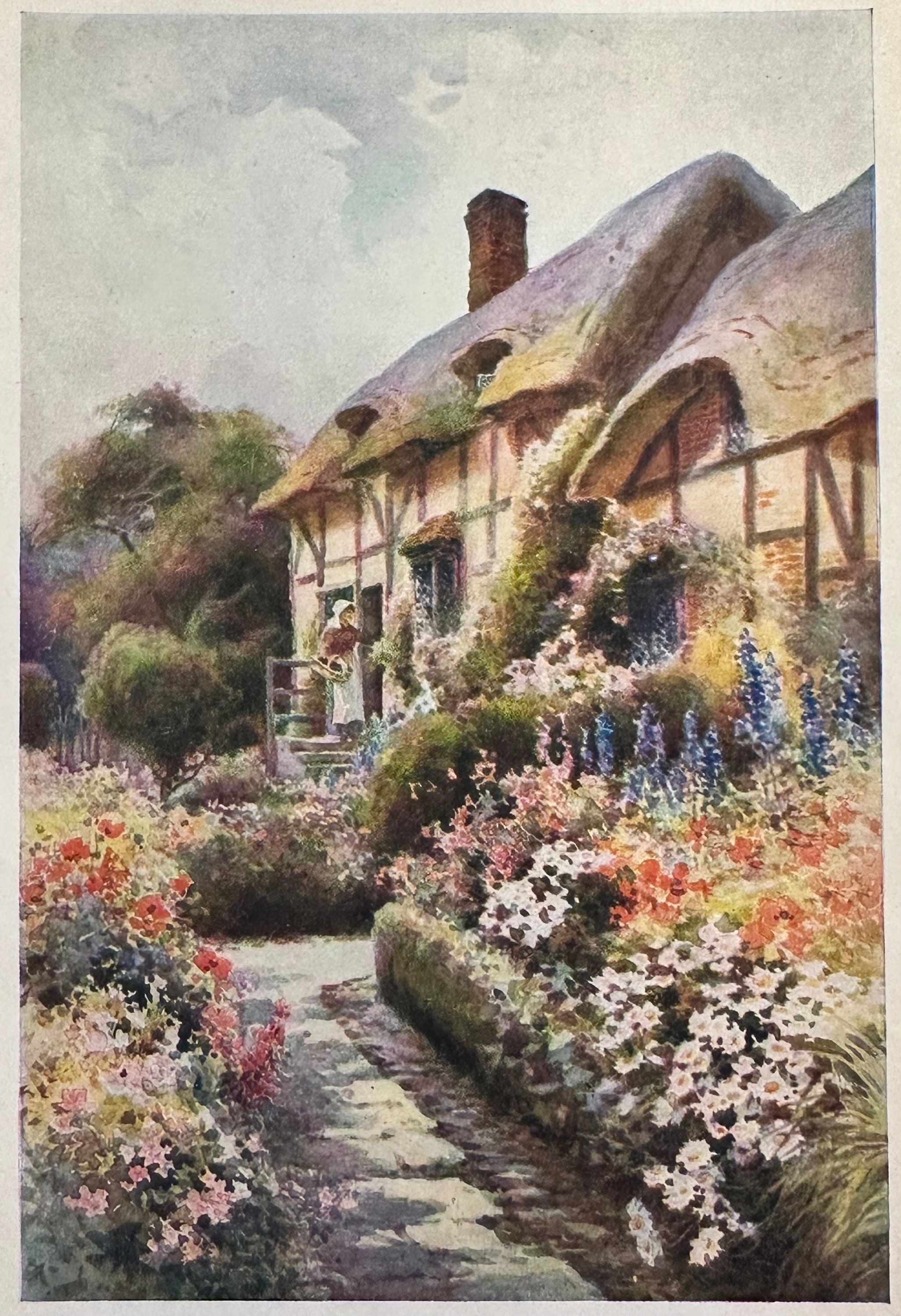 イギリス　銅版画　アンハサウェイのコテージ　額装品 Anne hathaway cottage - Etsy 日本