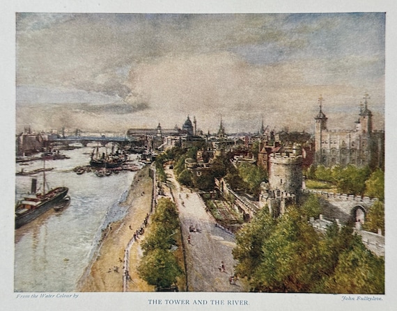 美術品・アンティーク・コレクション ロンドン テ-ムズ川風景画