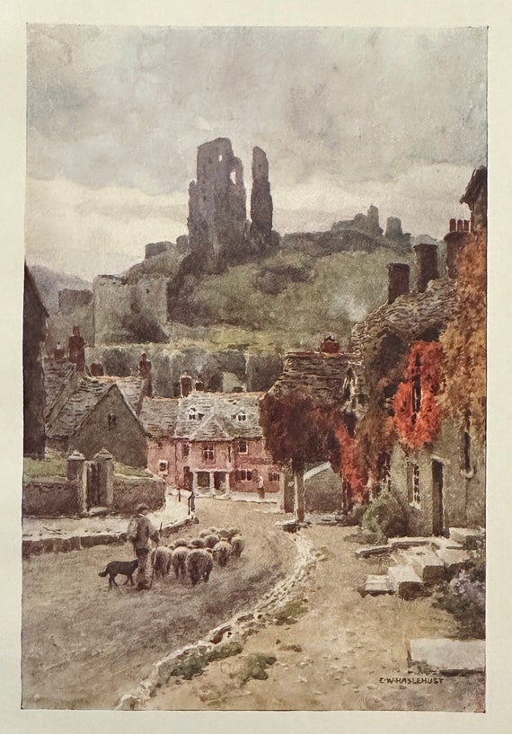 ドーセット・ウェセックス・コーフ城村パーベックヴィンテージプリント