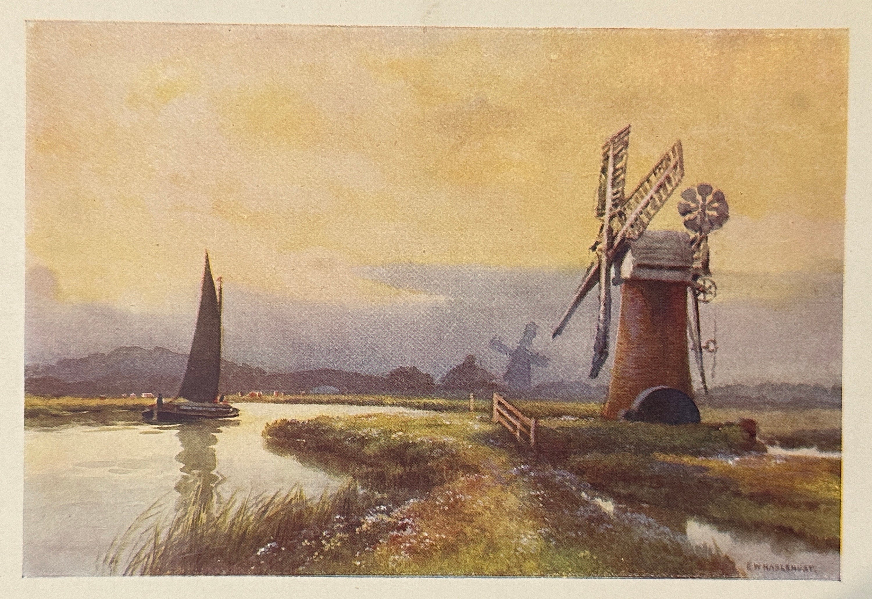 Norwich and Norfolk Broads Drainage Windmills on River Ant Vintage