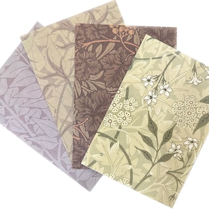 William Morris Vintage Wallpaper Muster Designkarton ideal für Journaling, Scrapbooking oder Kartenherstellung. Set mit vier Motiven.