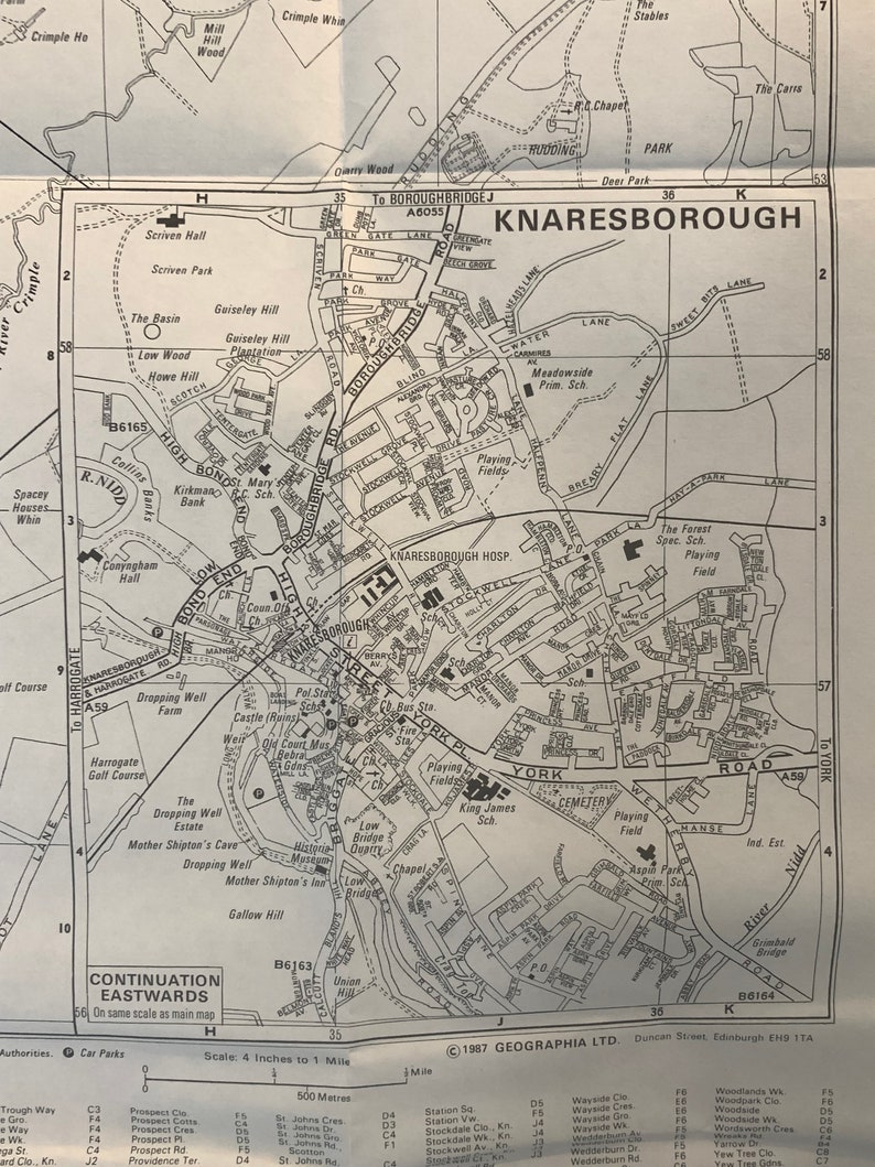 Buy Vintage Street Map of Harrogate and Knaresborough. Ideal for Online in India - Etsy