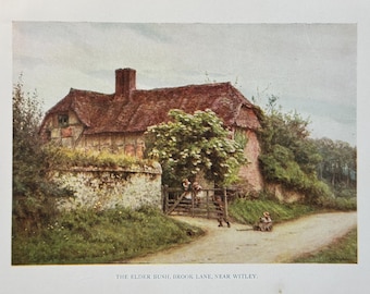 イギリスの田舎の村の絵画 水彩画 ウォールアート デジタル