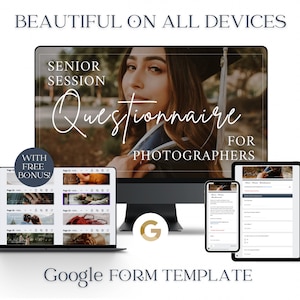 High School Senior Photoshoot Questionnaire - Online Form Questionnaire, Drag & Drop Editing, Photography Google Form, Senior Photographer