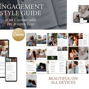 Canva Engagement Style Guide Photography Pricing Template, Brand Guides, Photographer Marketing Template, PDF Magazine Guidebook
