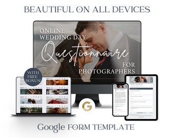 Wedding Day Timeline Questionnaire - Online Form Questionnaire, Drag & Drop Editing, Photography Google Form, Photographer Client Questions