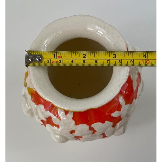 森山 森 町 陶器 花瓶 白/オレンジ 盛り花 - Etsy 日本