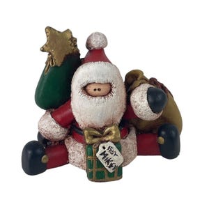 Vintage 1993 Cheri Christmas Theme Santa & Tree Multicolor Resin Figurine