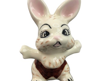 Vintage Ceramic White Bunny Rabbit Figurine