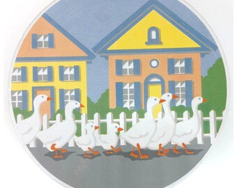 Springwater Cookie Co. 1988 Olive Can Tin Duck Themed Colorful