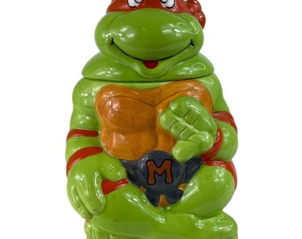 Vintage 1990 TMNT Teenage Mutant Ninja Turtles Michelangelo Cookie Jar - 10"