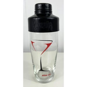 Kahlua Cocktail Shaker Glass With Black Plastic Lid & Martini Design