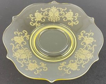 Lancaster Patrick Yellow Depression Glass 6-1/4" Bread & Butter Plate 1930-1935