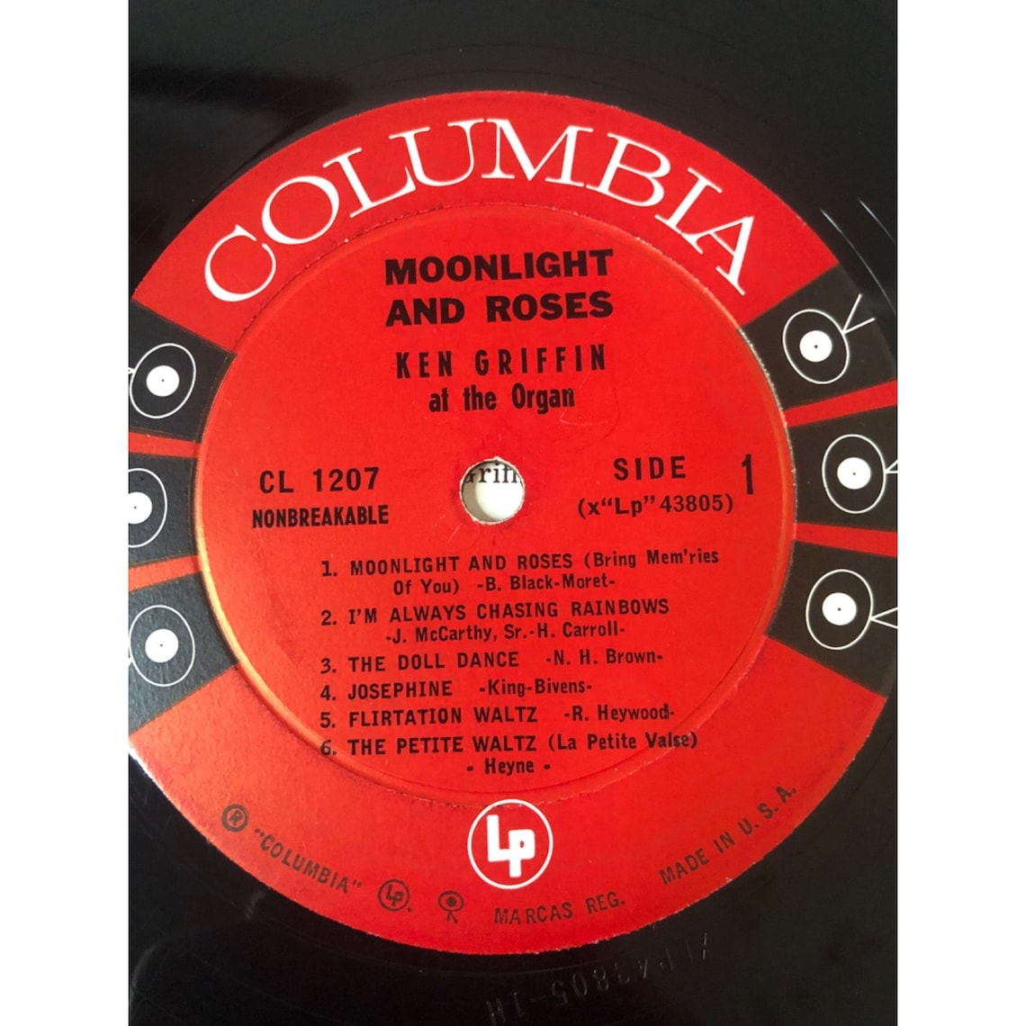 Moonlight & Roses Ken Griffin at the Organ CL 1207 Columbia 1963 - Etsy